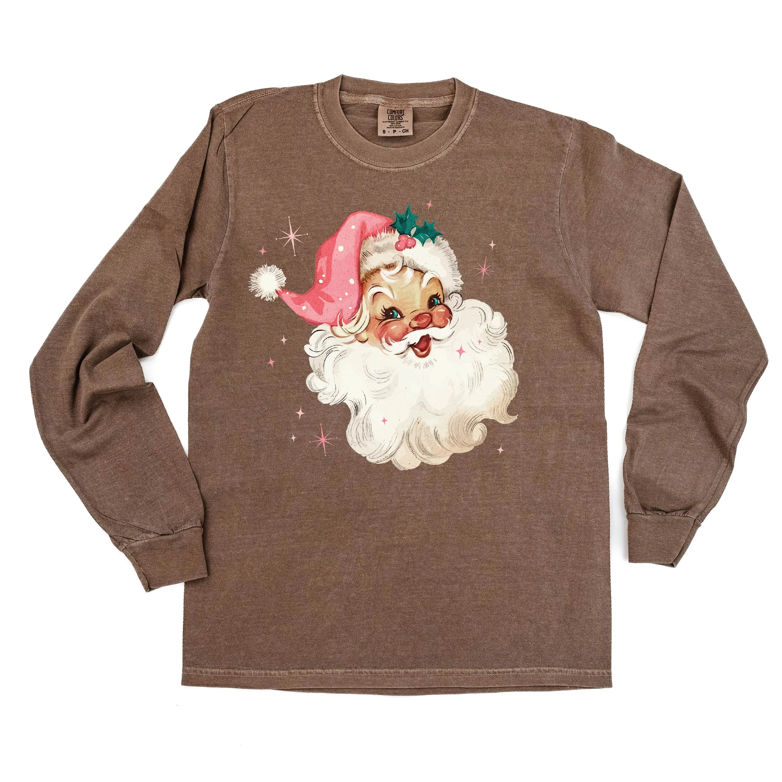Watercolor Santa - LONG SLEEVE Comfort Colors Tee