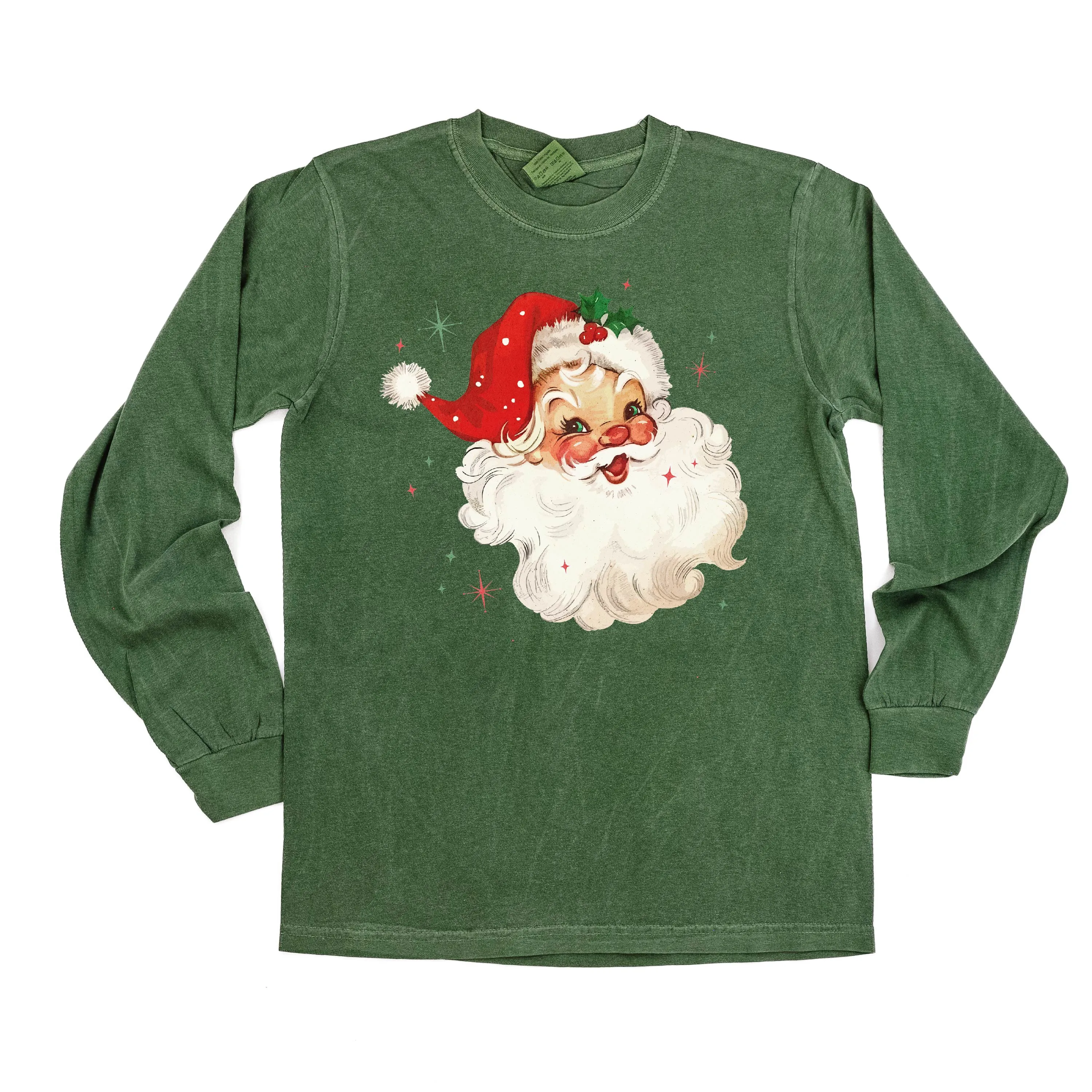 Watercolor Santa - LONG SLEEVE Comfort Colors Tee