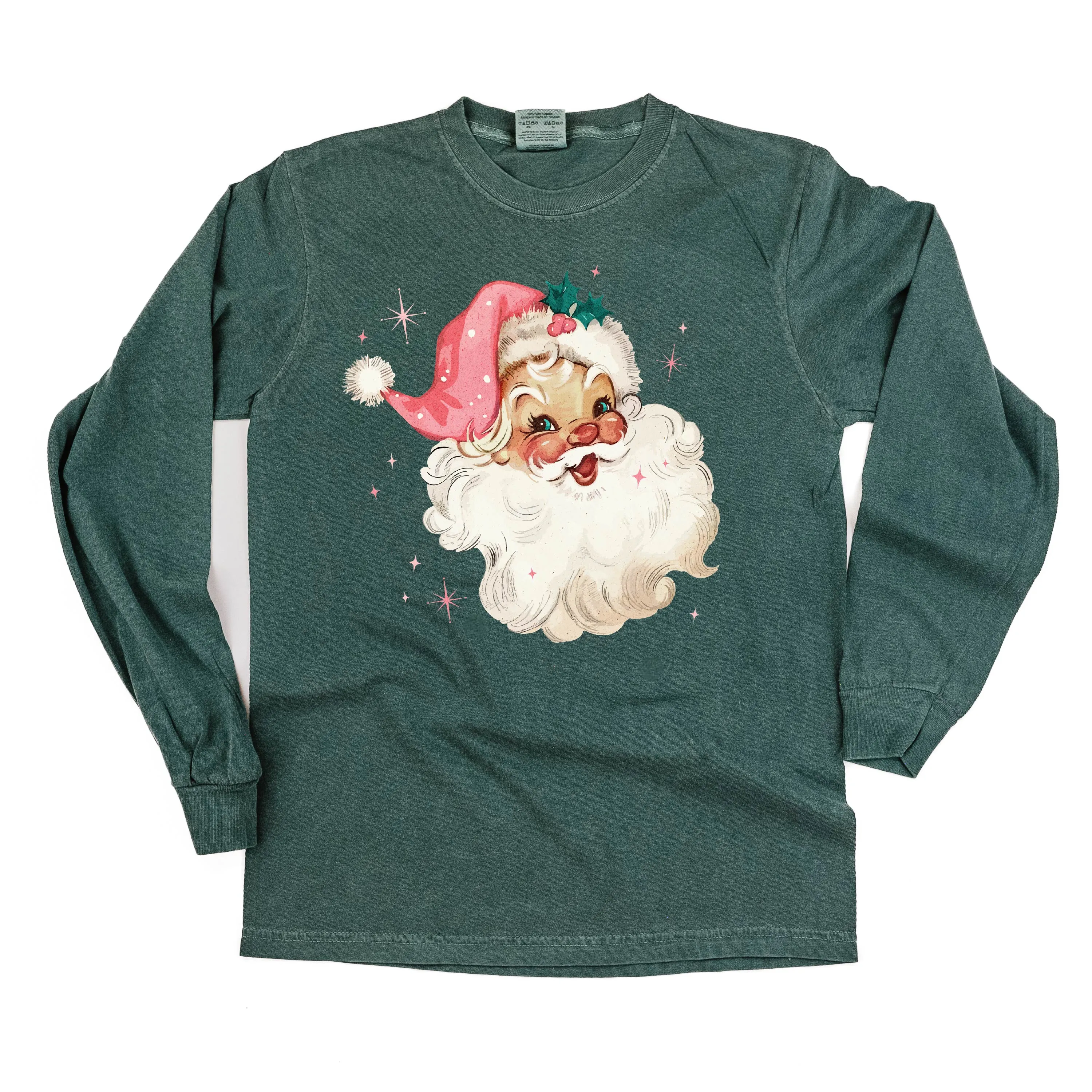Watercolor Santa - LONG SLEEVE Comfort Colors Tee