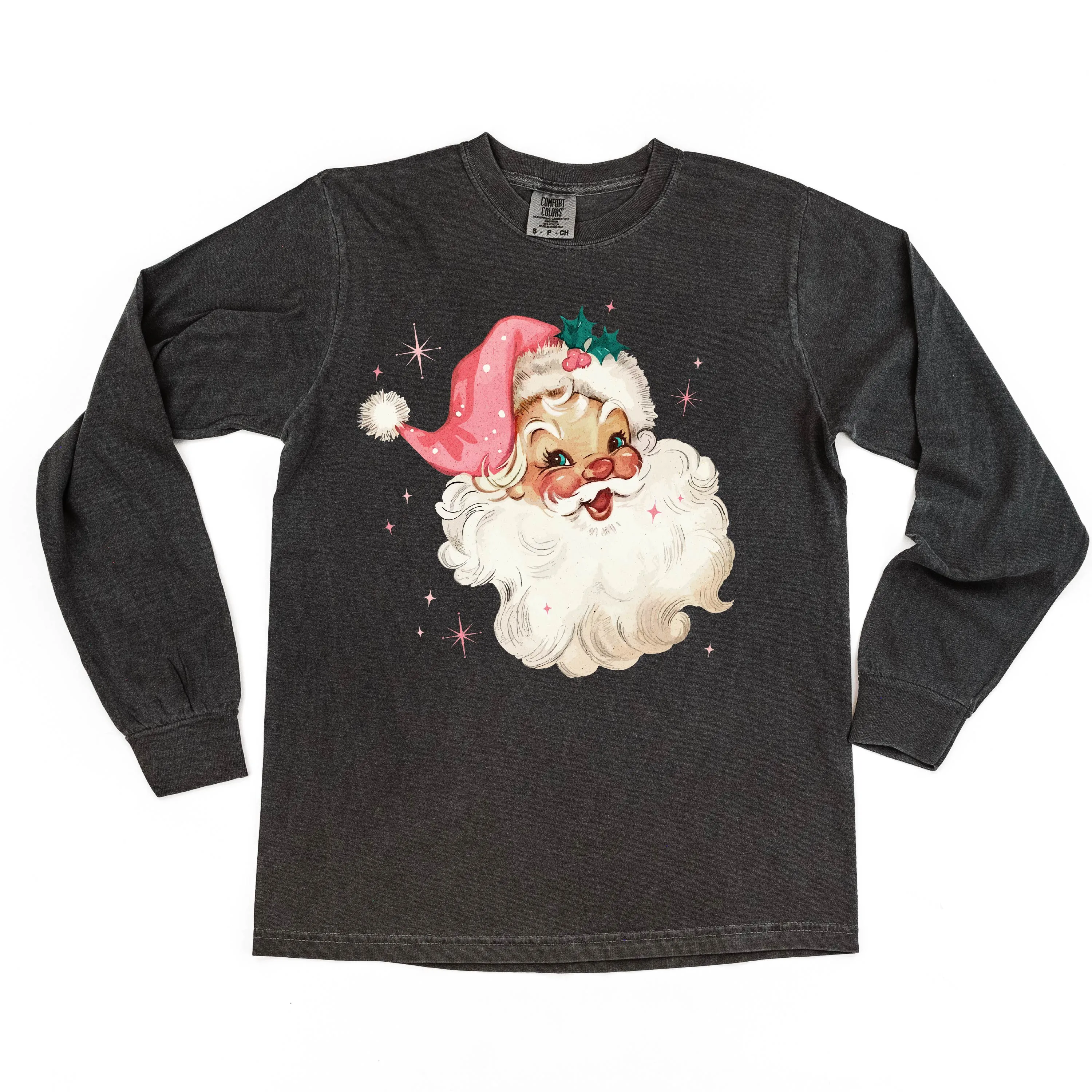 Watercolor Santa - LONG SLEEVE Comfort Colors Tee