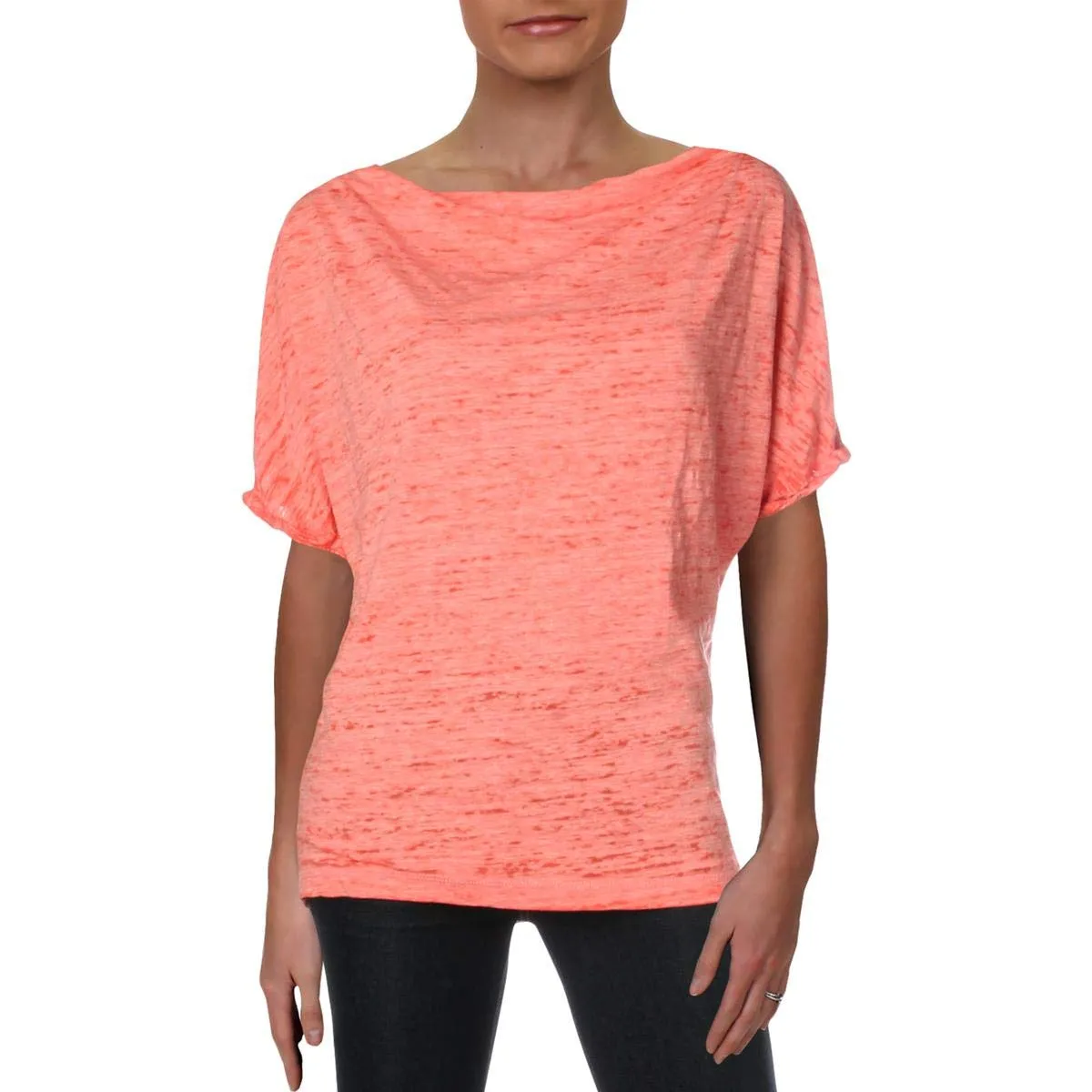 We The Free Womens Astrid Convertible Neck Oversized T-Shirt Orange XS