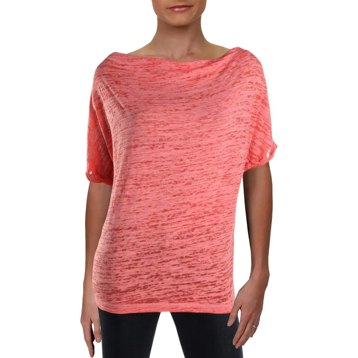 We The Free Womens Astrid Convertible Neck Oversized T-Shirt Orange XS
