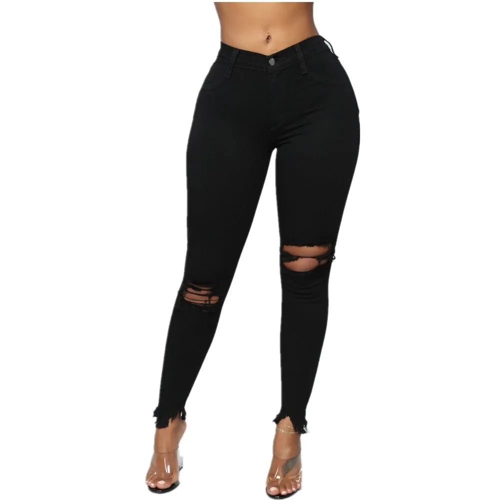 Women High Waist Casual Jeans