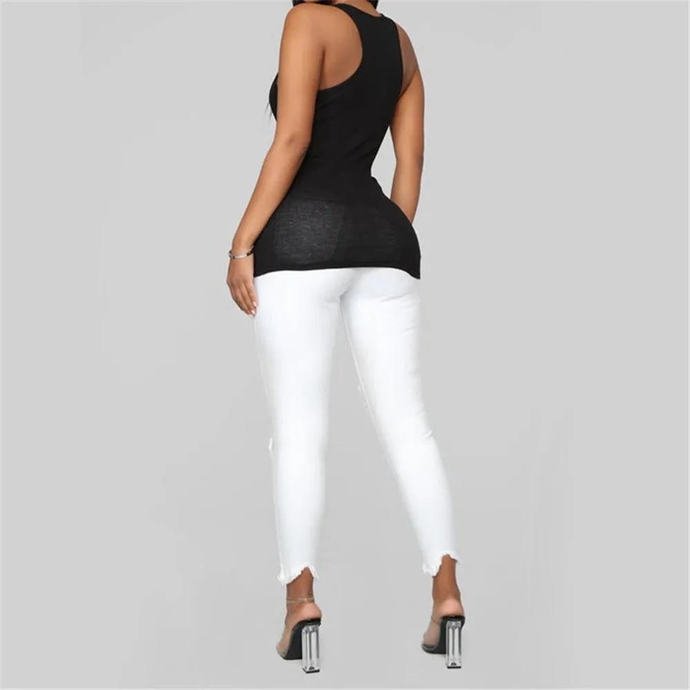 Women High Waist Casual Jeans
