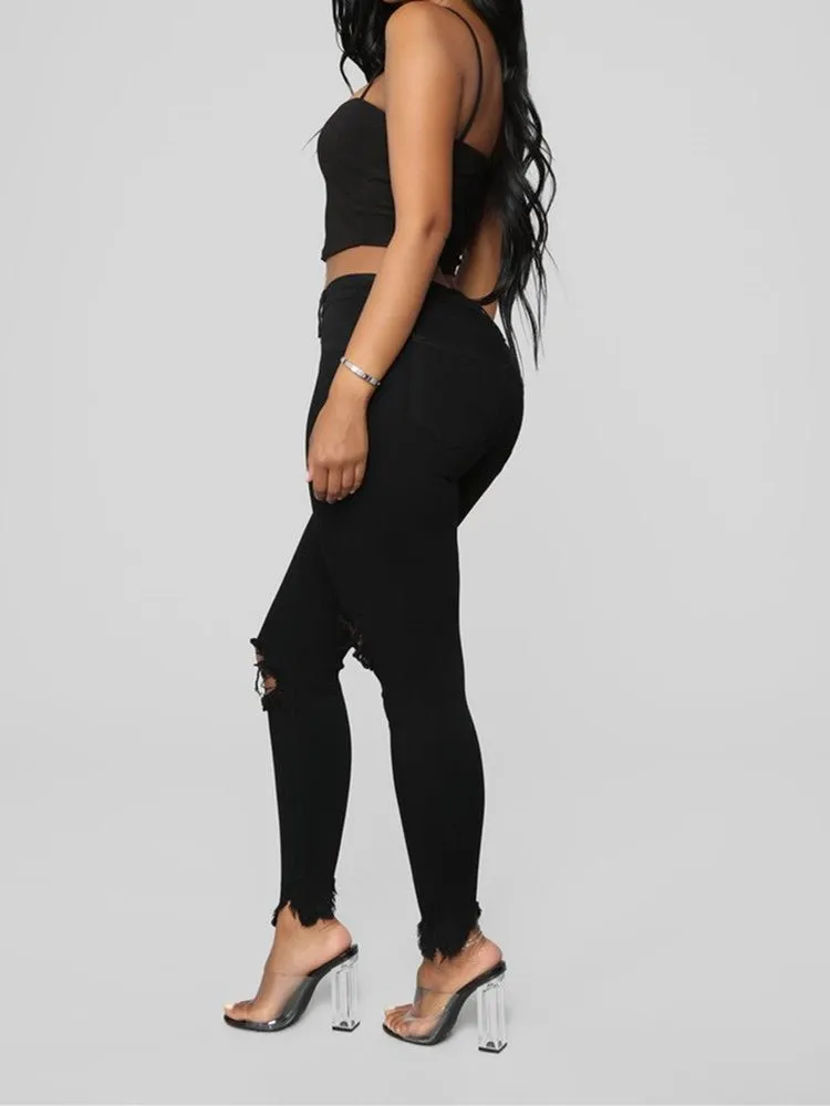 Women High Waist Casual Jeans