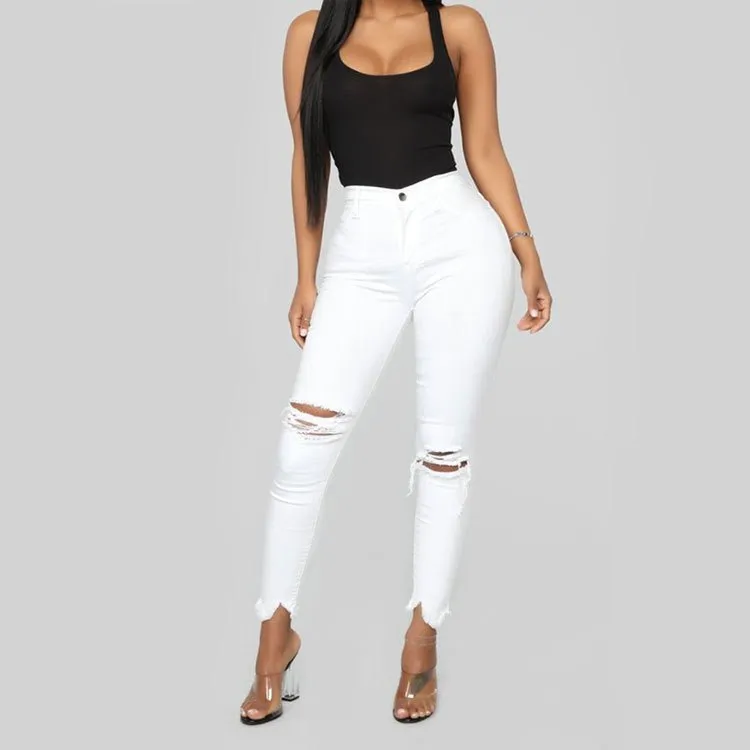 Women High Waist Casual Jeans