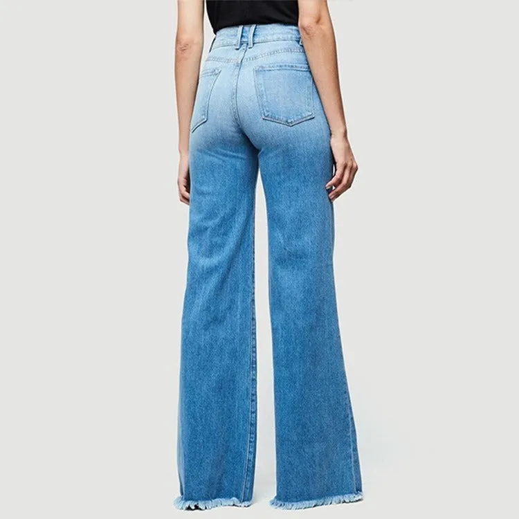Women High Waist Flare Jeans