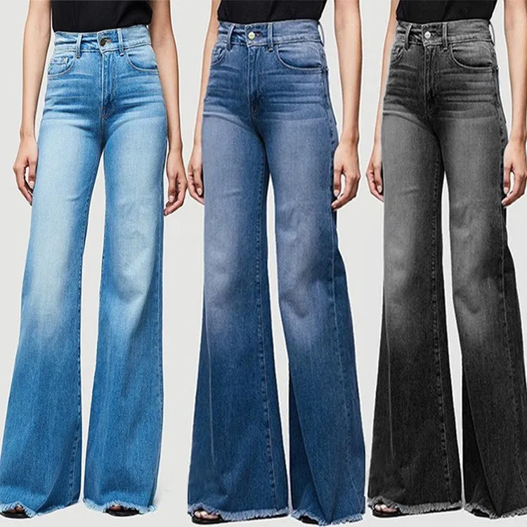 Women High Waist Flare Jeans